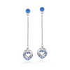 Cherelle Earrings Capri Blue Pure Rhodium Plated Lush Addiction Crystals from Swarovski