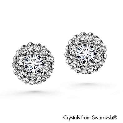 Cloris Earrings (Clear Crystal, Pure Rhodium Plated) - Lush Addiction, Crystals from Swarovski®