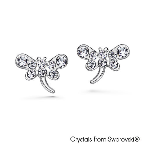 Gilen Earrings (Clear Crystal, Pure Rhodium Plated) - Lush Addiction, Crystals from Swarovski®