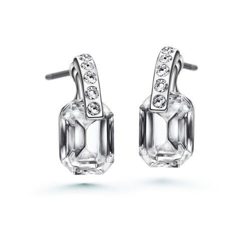 Orthogonal Earrings (Clear Crystal, Pure Rhodium Plated) - Lush Addiction, Crystals from Swarovski®