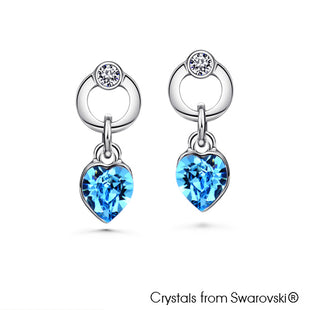 Devoted Heart Earrings (Rose, Pure Rhodium Plated) - Lush Addiction, Crystals from Swarovski®