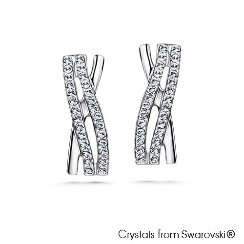 Elnora Earrings (Clear Crystal, Pure Rhodium Plated) - Lush Addiction, Crystals from Swarovski®