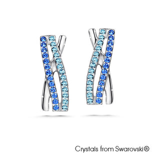 Elnora Earrings (Sapphire, Pure Rhodium Plated) - Lush Addiction, Crystals from Swarovski®