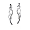 Fortitude Earrings Jet Pure Rhodium Plated Lush Addiction Crystals from Swarovski