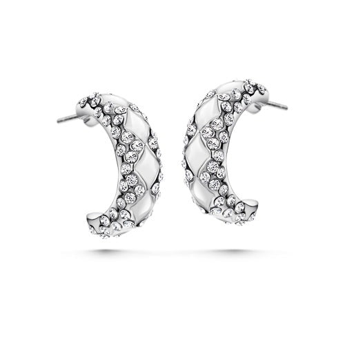 Extravagant Earrings (Clear Crystal, Pure Rhodium Plated) - Lush Addiction, Crystals from Swarovski®