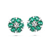 Flower Birthstone Earrings (Emerald, Pure Rhodium Plated) - Lush Addiction, Crystals from Swarovski