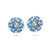 Flower Birthstone Earrings (Light Sapphire, Pure Rhodium Plated) - Lush Addiction, Crystals from Swarovski