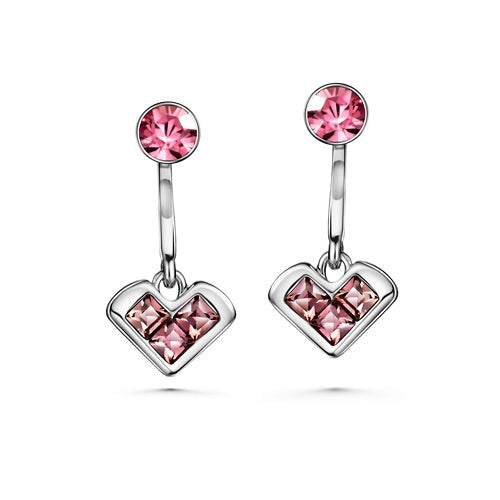 Devoted Love Earrings TGR Pure Rhodium Plated Lush Addiction Crystals from Swarovski