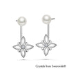 Multi-Style Earrings Clear Crystal Pure Rhodium Plated Lush Addiction Crystals and Pearls from Swarovski