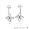 Multi-Style Earrings Sapphire Pure Rhodium Plated Lush Addiction Crystals and Pearls from Swarovski