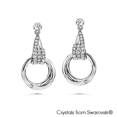 Circles of Life Earrings (Clear Crystal, Pure Rhodium Plated) - Lush Addiction, Crystals from Swarovski®