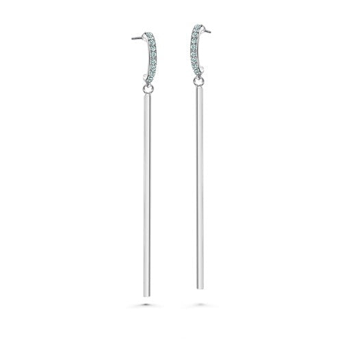 Fayre Earrings (Aquamarine, Pure Rhodium) - Lush Addiction, Crystals from Swarovski®