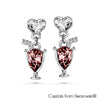 Love Cocktail Earrings Vintage Rose Pure Rhodium Plated Lush Addiction Crystals from Swarovski
