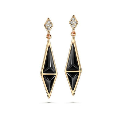 Enchanting Kite Earrings (Jet, 18K Gold Plated) - Lush Addiction, Crystals from Swarovski®