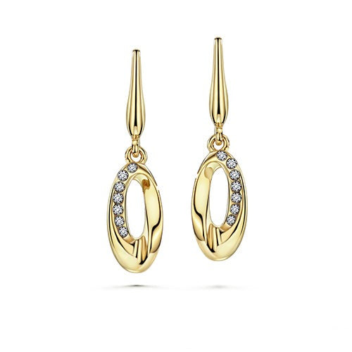 Ellipse Earrings (Clear Crystal, 18K Gold Plated) - Lush Addiction, Crystals from Swarovski®