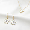 Fleur Necklace and Fleur Earrings 18K Gold Plated Lush Addiction Crystals from Swarovski
