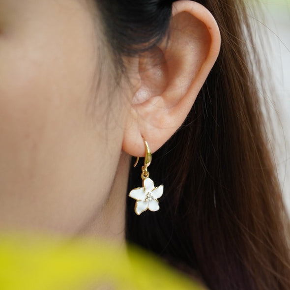 Fleur Earrings 18K Gold Plated Lush Addiction Crystals from Swarovski