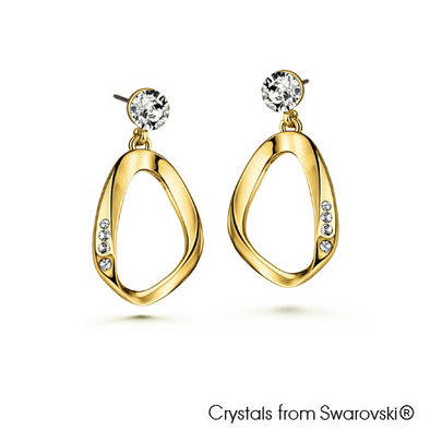 Amaris Earrings (Clear Crystal, 18K Gold Plated) - Lush Addiction, Crystals from Swarovski