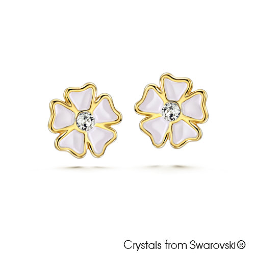 Sweet Flower Earrings Clear Crystal 18K Gold Plated Lush Addiction, Crystals from Swarovski®