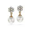 Floral Earrings with Swarovski Crystal Pearl Clear Crystal 18K Gold Plated Lush Addiction Crystals and Pearls from Swarovski