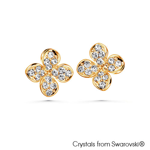 Clover Earrings (18K Gold Plated) - Lush Addiction, Crystals from Swarovski®