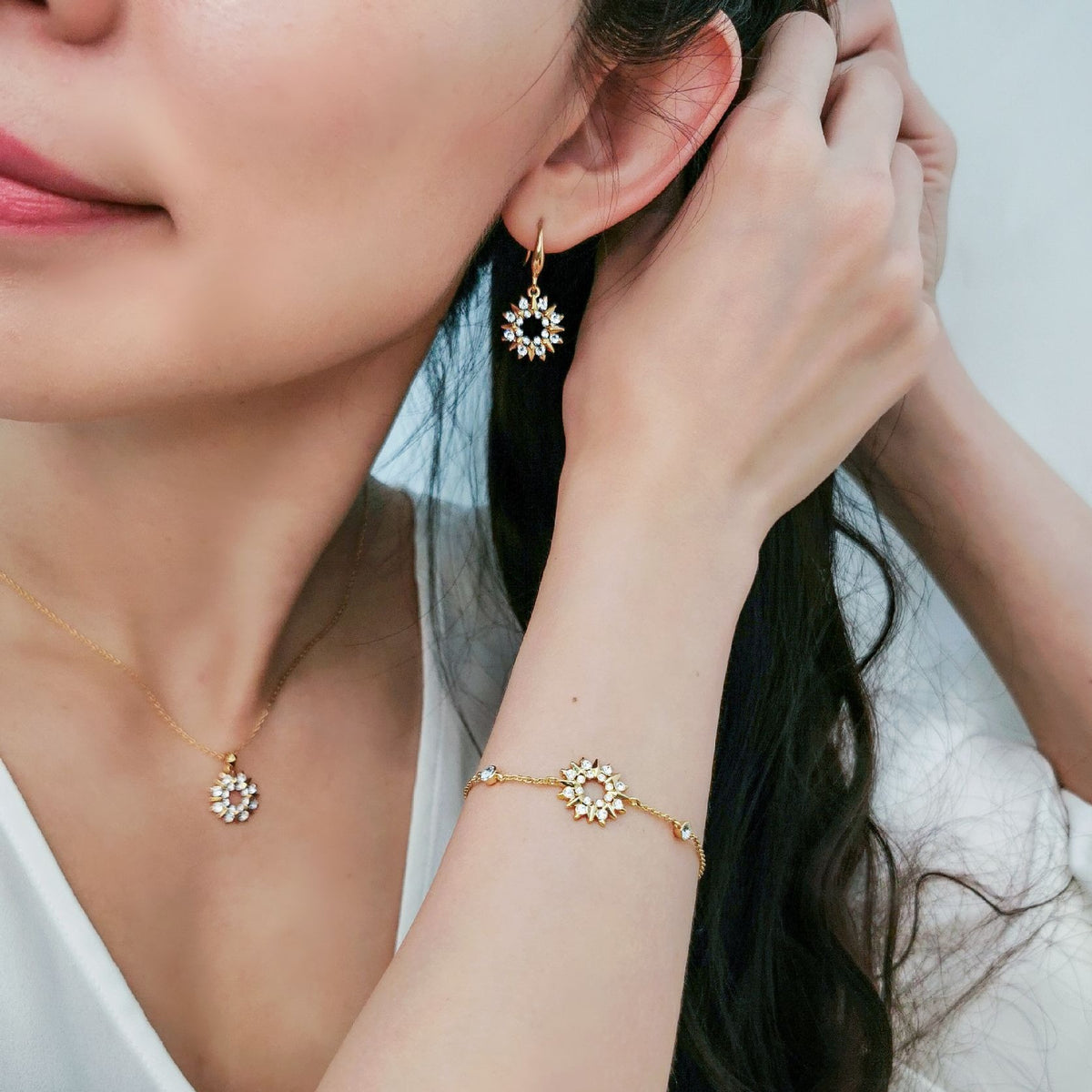 Sunray Bracelet | Swarovski Crystals | Copper, Palladium, Gold or ...