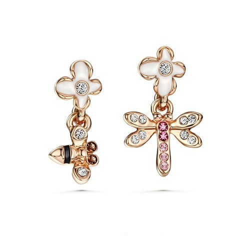 Faunas Earrings Multi-Colour Rose Gold Plated Lush Addiction Crystals from Swarovski