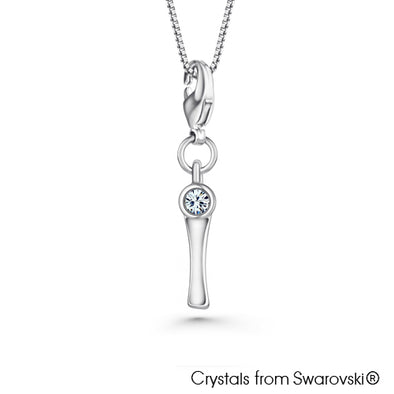 Alphabet I Charm Necklace (Clear Crystal, Pure Rhodium Plated) - Lush Addiction, Crystals from Swarovski®