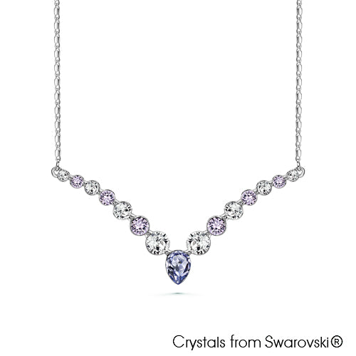 Victoria Necklace (Violet, Pure Rhodium Plated) - Lush Addiction, Crystals from Swarovski®