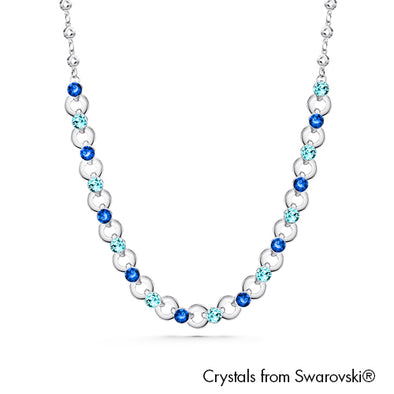 Infinity Necklace (Sapphire, Pure Rhodium Plated) - Lush Addiction, Crystals from Swarovski®