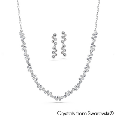 Symphony Necklace and Earrings Set Clear Crystal Pure Rhodium Plated Lush Addiction
