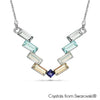 Victory Baguette Necklace Multi Colour ure Rhodium Plated Lush Addiction Crystals from Swarovski