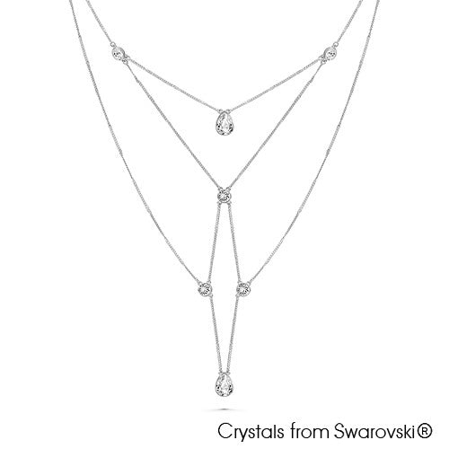Cobweb Necklace (Clear Crystal, Pure Rhodium Plated) - Lush Addiction, Crystals from Swarovski®