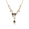 Spring Necklace Jet 18K Gold Plated Lush Addiction Crystals from Swarovski