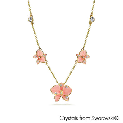 Sweet Dendro Necklace Light Rose 18K Gold Plated Lush Addiction Crystals from Swarovski