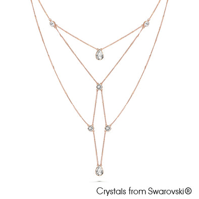 Cobweb Necklace (Clear Crystal, Rose Gold Plated) - Lush Addiction, Crystals from Swarovski®