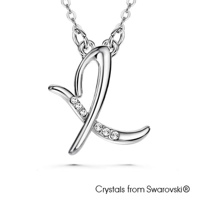 Alphabet X Necklace (Clear Crystal, Pure Rhodium Plated) - Lush Addiction, Crystals from Swarovski®