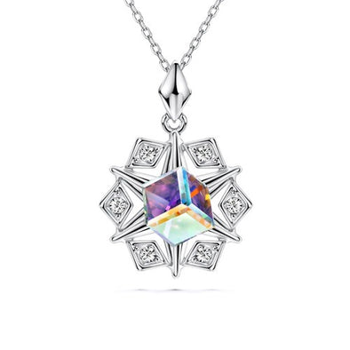 Merry Starry Necklace (Unicorn, Rainbow, Multi-Colour, Pure Rhodium Plated) - Lush Addiction, Crystals from Swarovski®