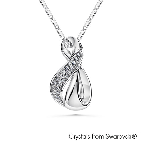 Infinity Necklace (Clear Crystal, Pure Rhodium Plated) - Lush Addiction, Crystals from Swarovski®