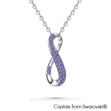 Infinity Necklace (Tanzanite, Pure Rhodium Plated) - Lush Addiction, Crystals from Swarovski®