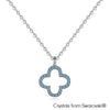 Lucky Clover Necklace (Aquamarine, Pure Rhodium Plated) - Lush Addiction, Crystals from Swarovski®