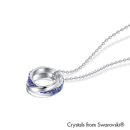 Interlink Necklace (Tanzanite, Rhodium Plated) Crystals by Swarovski