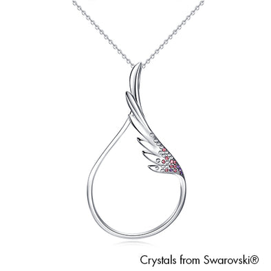 Angel Wing Necklace Clear Crystal Pure Rhodium Plated Lush Addiction Crystals from Swarovski
