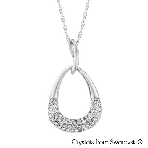 Zuri Necklace (Clear Crystal, Pure Rhodium Plated) - Lush Addiction, Crystals from Swarovski