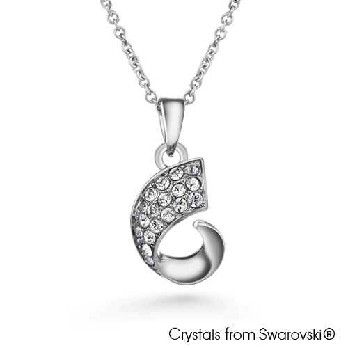 Carwen Necklace (Clear Crystal, Pure Rhodium Plated) - Lush Addiction, Crystals from Swarovski