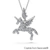 Unicorn Necklace (Clear Crystal, Pure Rhodium Plated) - Lush Addiction, Crystals from Swarovski®