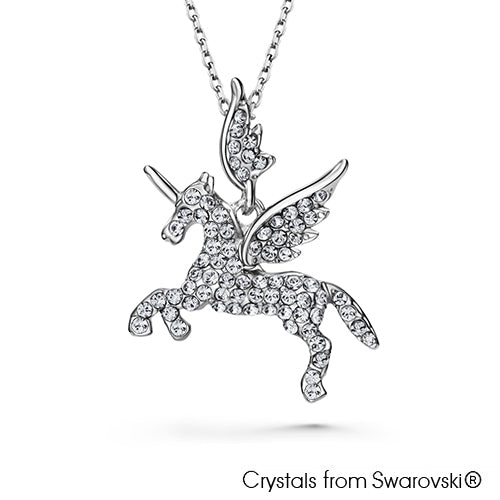 Unicorn Necklace (Clear Crystal, Pure Rhodium Plated) - Lush Addiction, Crystals from Swarovski®