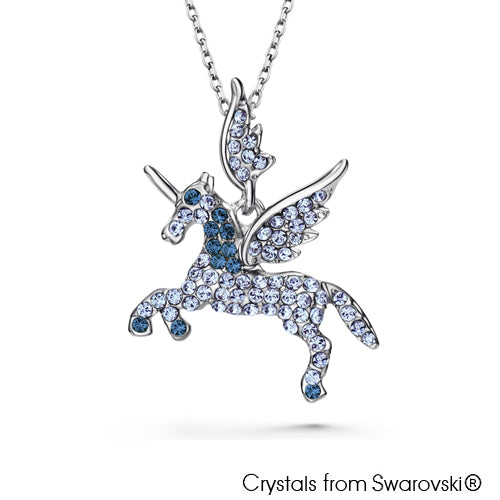 Unicorn Necklace (Montana, Pure Rhodium Plated) - Lush Addiction, Crystals from Swarovski®