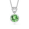Solitaire Birthstone Necklace (Peridot, Pure Rhodium Plated) - Lush Addiction, Crystals from Swarovski®