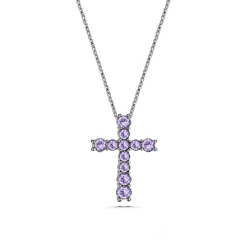 Mini Chrys Necklace (Violet, Pure Rhodium Plated) - Lush Addiction, Crystals from Swarovski®